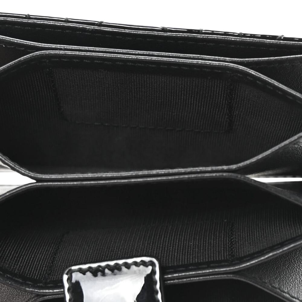 DIOR Patent Cannage Lady Dior 5-Gusset Card Holder Black Compact Wallet - Picture 4 of 7